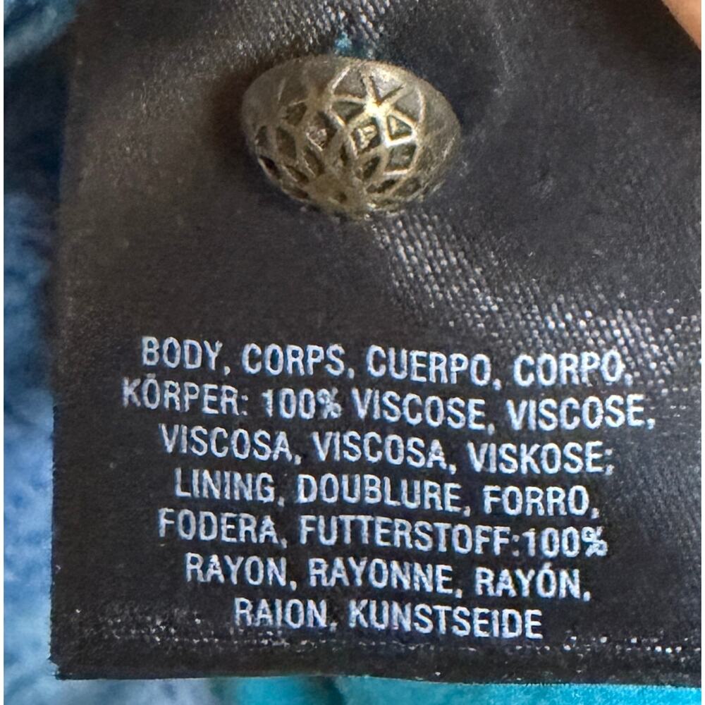 Maeve Anthropologie Dress 4 Teal Shift Cold Shoulder Ruffle Lined Women EUC - Picture 10 of 10